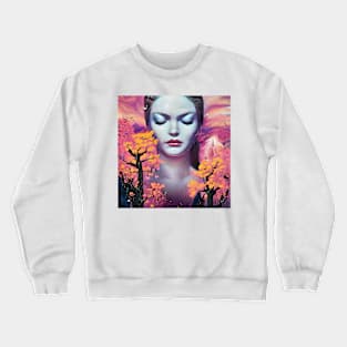 portrait of pretty young face in japan style Crewneck Sweatshirt